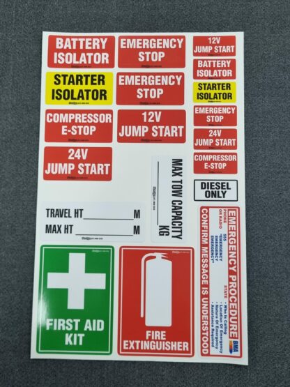 Mine Spec Light Vehicle Compliance Sticker Kit